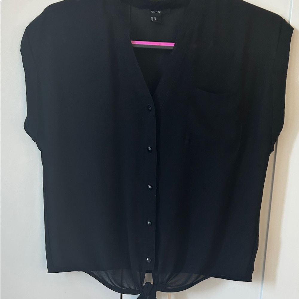 H & M Black Button-Up Women's Top